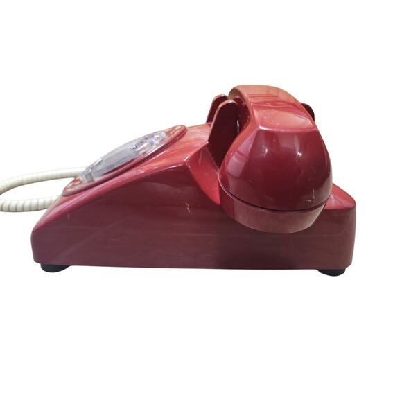 Vintage 1984 Bell System Western Electric 500 DM Cherry Red Rotary Dial Phone - Picture 10 of 12